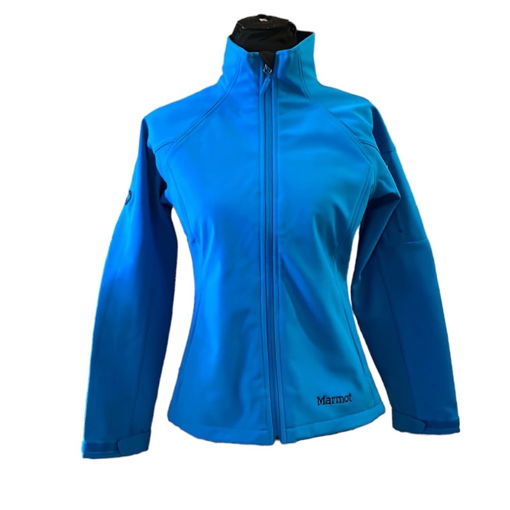 MARMOT GRAVITY SOFTSHELL ZIP UP JACKET BLUE SIZE SMALL